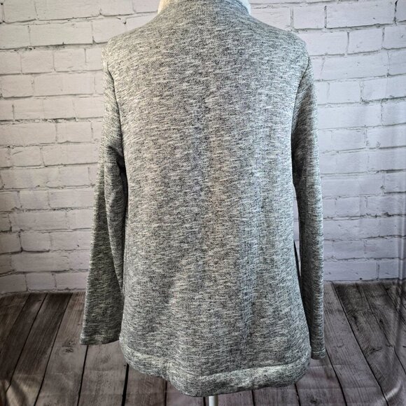 WOMENS Z SUPPLY KNIT JACKET SHERPA LINING GRAY WATERFALL COLLAR  NWT SIZE L - Picture 5 of 9